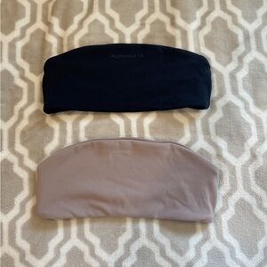 Alphalete Aura Bandeau in Black and Sand, both size Small. Perfect condition!